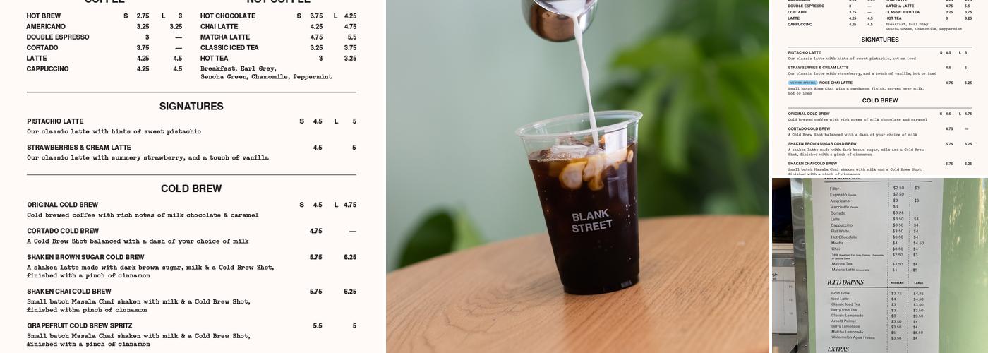 Blank Street Coffee Menu