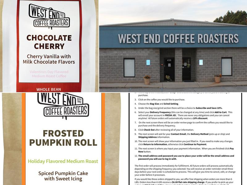 West End Coffee Roasters Menu