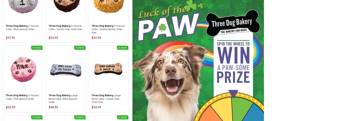 Three Dog Bakery Menu