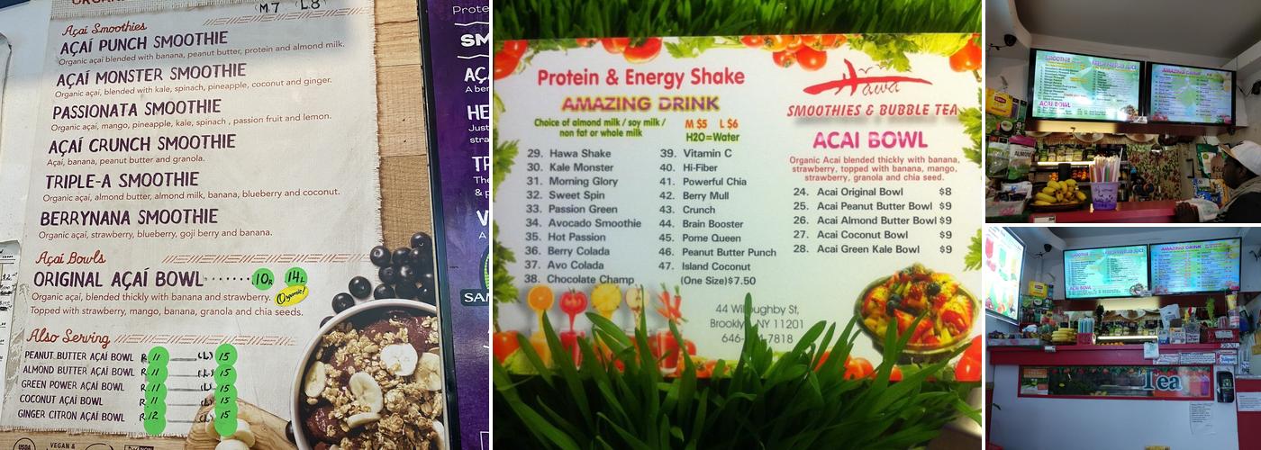 Hawa King Smoothies Menu
