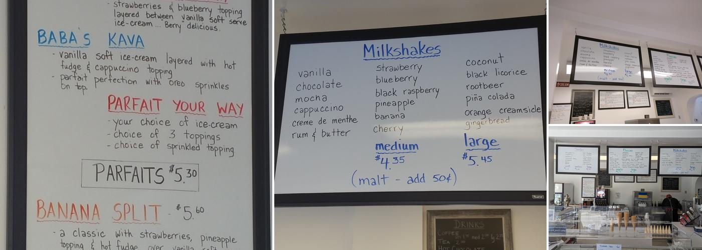 Baba's House Ice cream and Desserts Menu