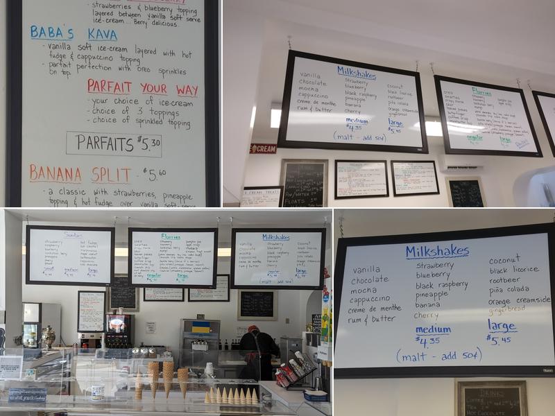 Baba's House Ice cream and Desserts Menu