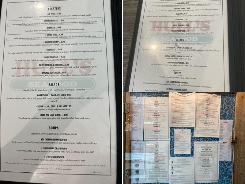 Hull's Seafood Market Menu