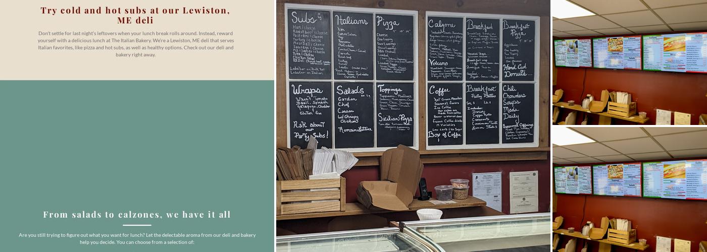 The Italian Bakery Menu