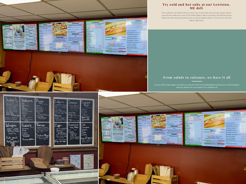 The Italian Bakery Menu