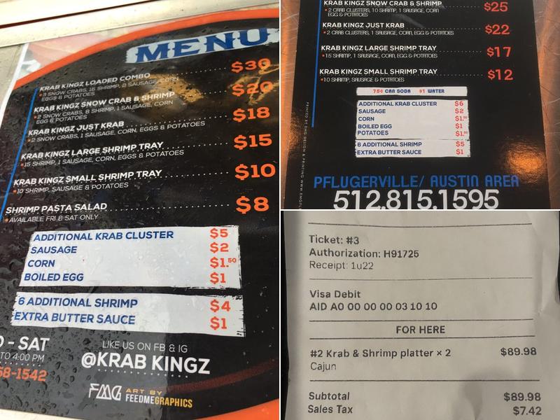 Krab Kingz Killeen Menu