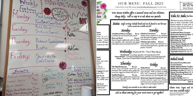 Two Mums Kitchen Menu