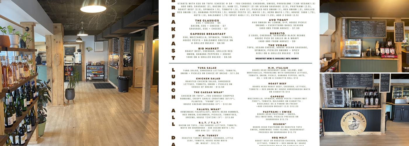 Maine Market Menu