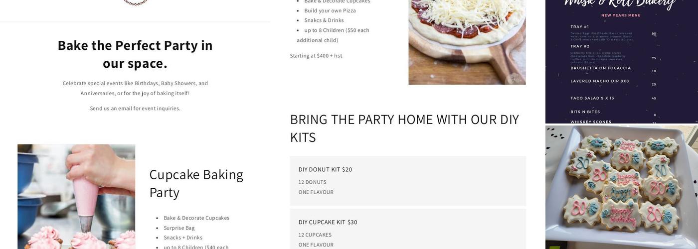 Whisk & Roll Bakery Menu