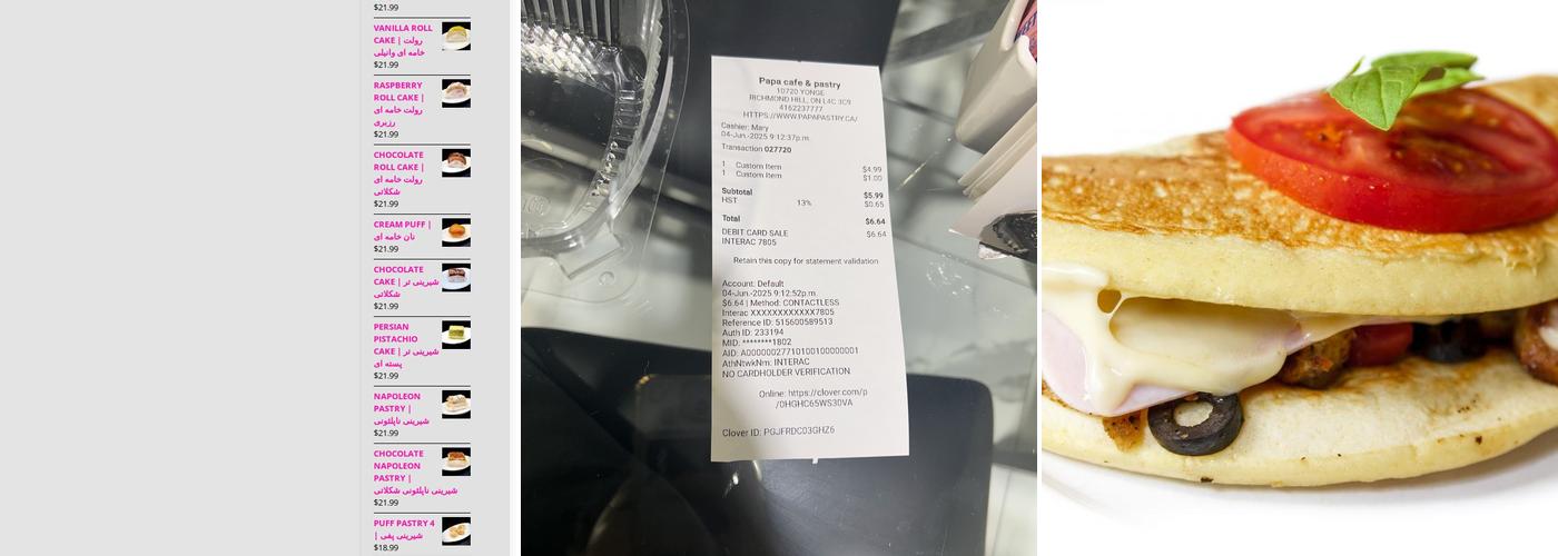 Papa Cafe & Pastry Menu