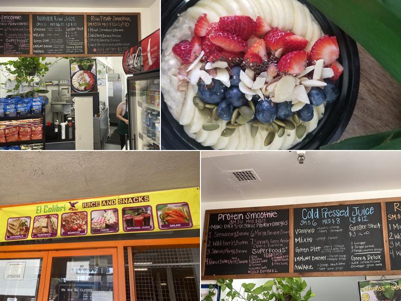 El Colibri Juice And Snacks Menu