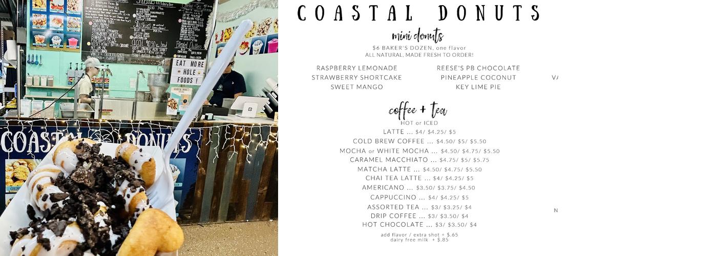 Coastal donuts Menu