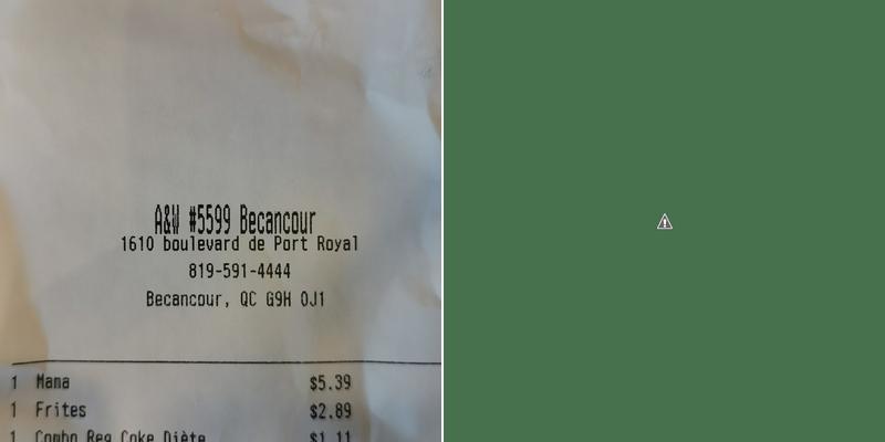 A&W Canada Menu