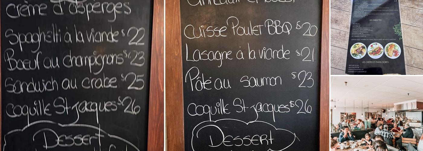 Bistro 7 de l'Hôtel Sept-Îles Menu