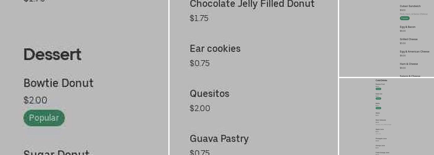 Cooper's Bakery Menu