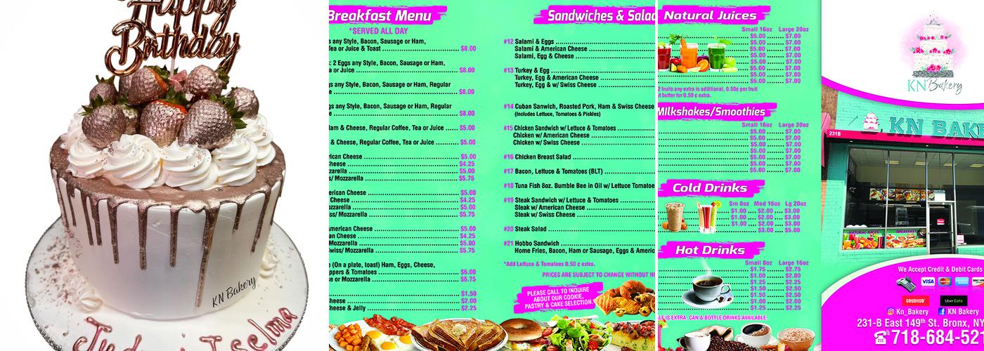 KN Bakery Menu