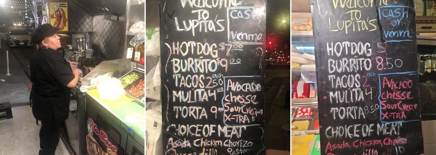 Lupitas Hot Dogs Menu