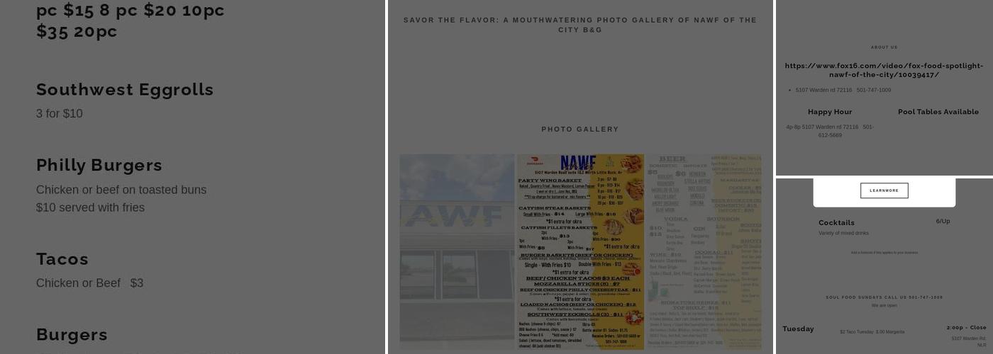 Nawf of the City B&G Menu