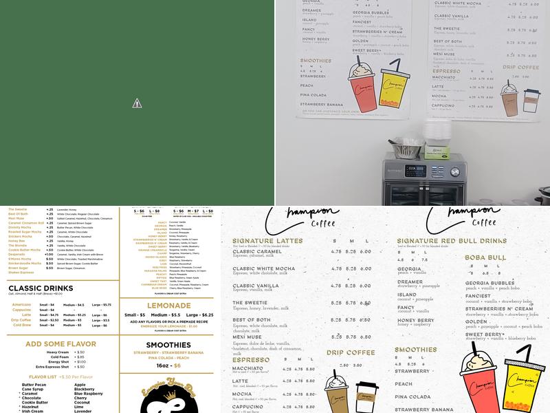 Champion Coffee Menu