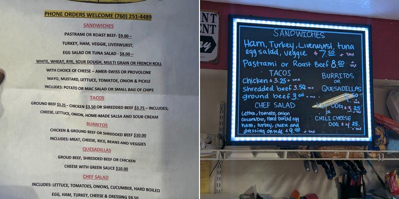 Date Shake Menu