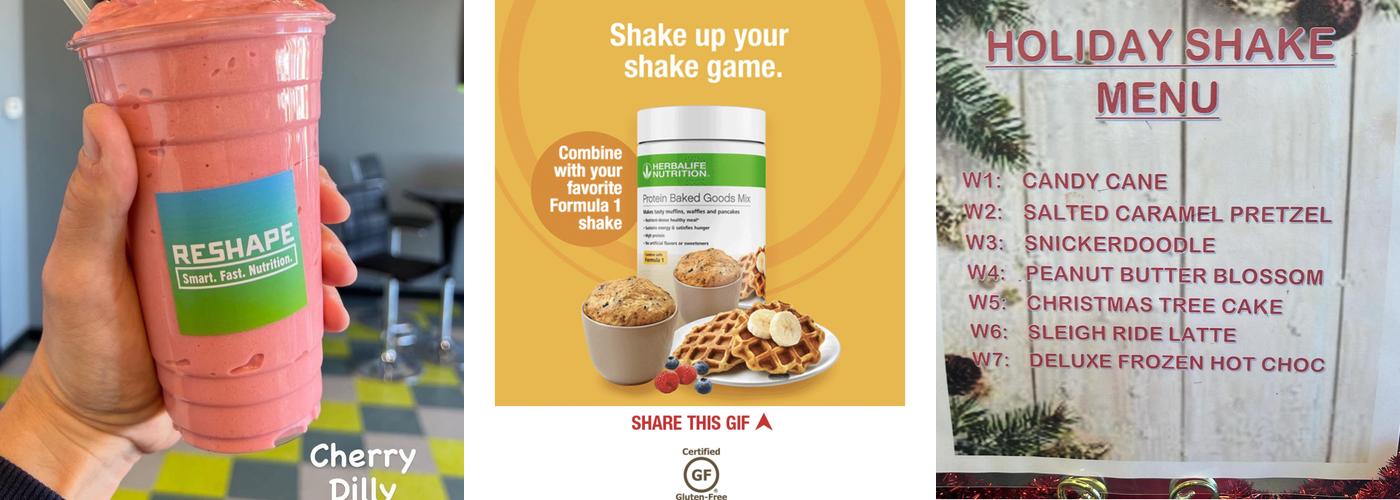 Reshape Nutrition Menu