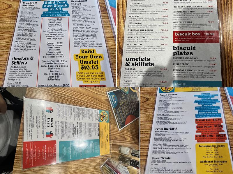 Big Bear Biscuits Menu