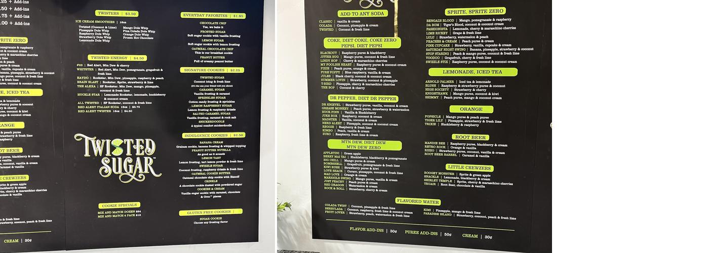 Twisted Sugar Menu