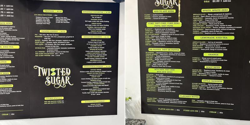 Twisted Sugar Menu