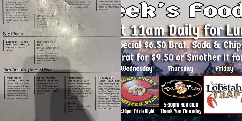 Black Forest Festhall Menu