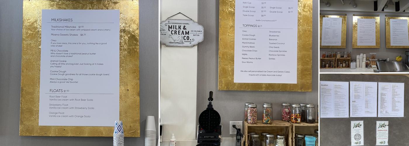 Moena Sweets Menu