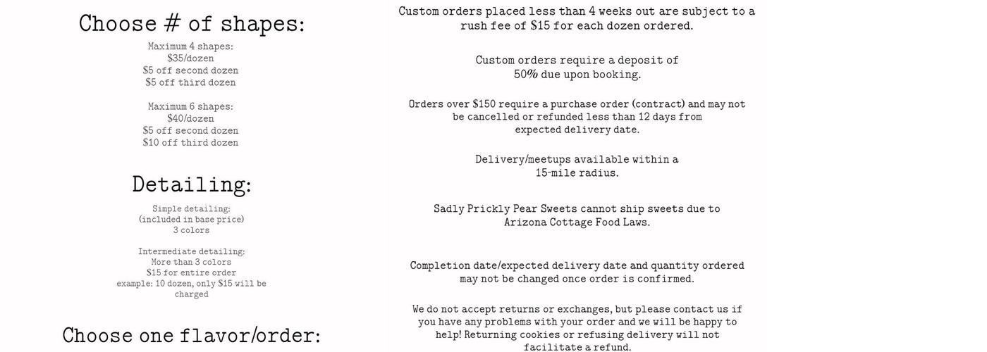 Prickly Pear Sweets Menu