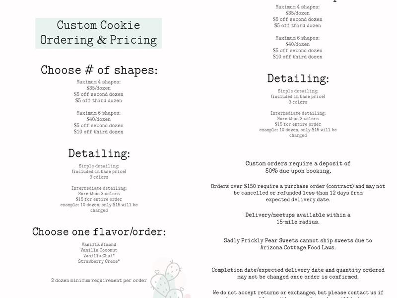 Prickly Pear Sweets Menu
