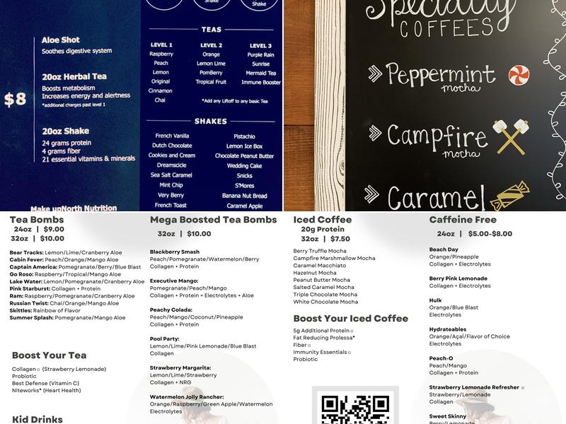 UpNorth Nutrition Menu