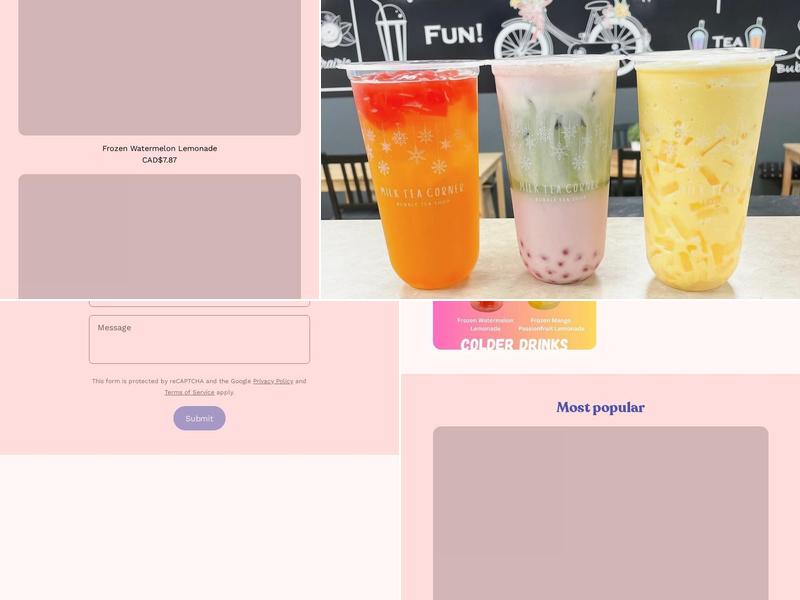 Milk Tea Corner Menu