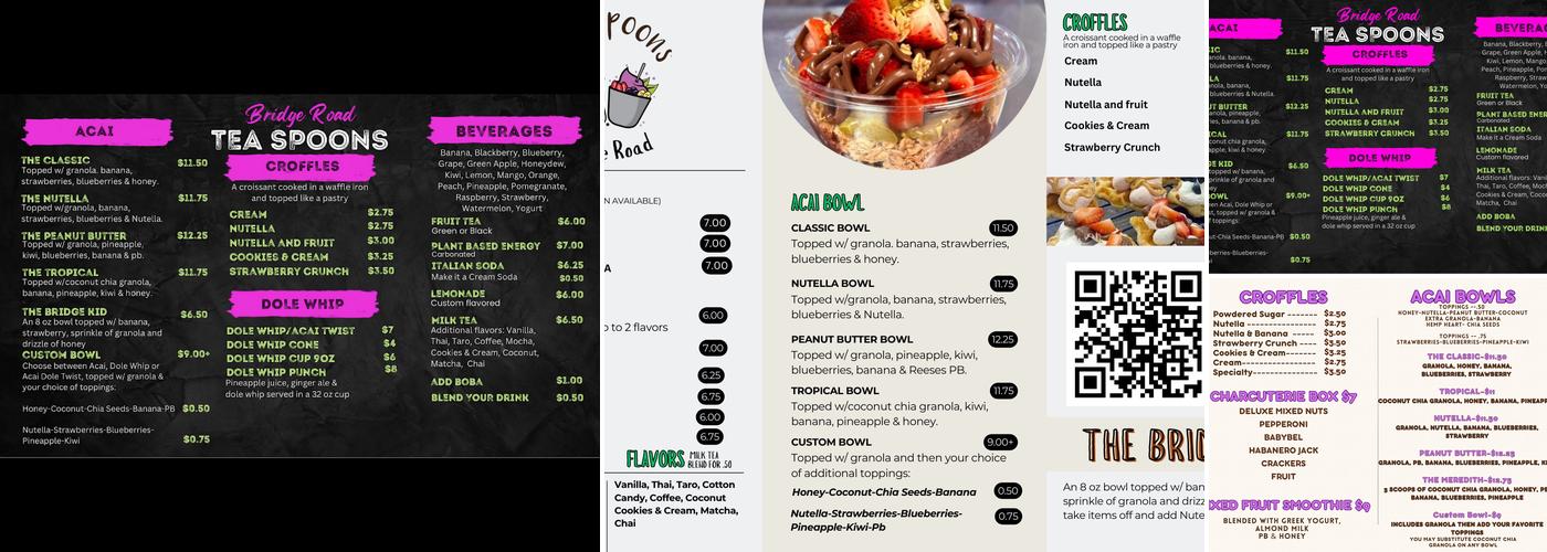 Tea Spoons Menu