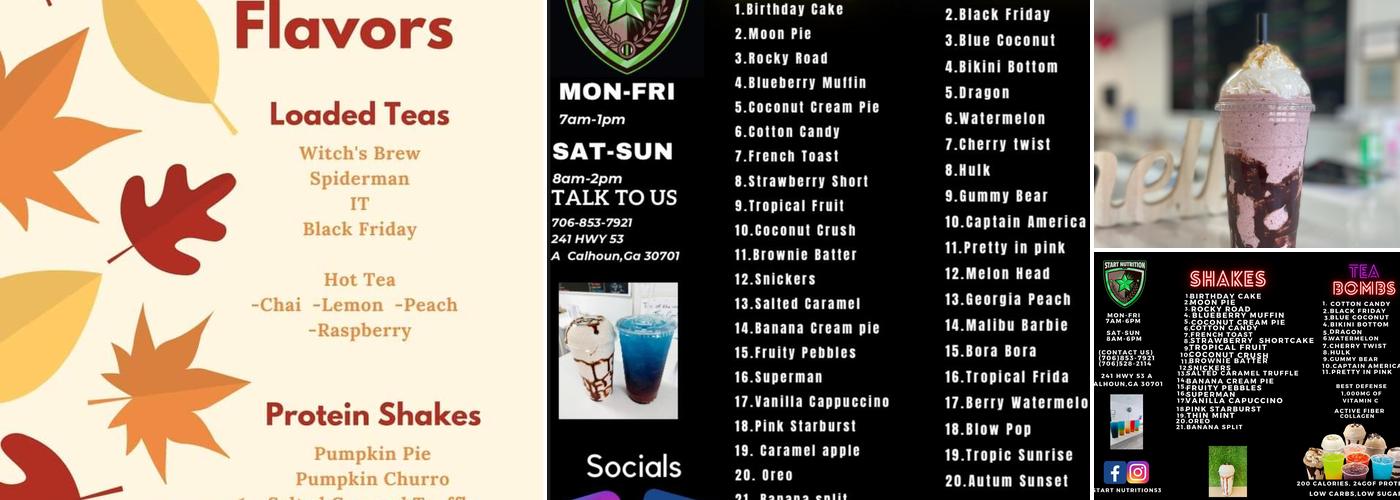 Start nutrition Menu