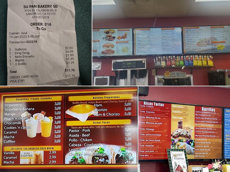 Su Pan Bakery El Cajon Menu
