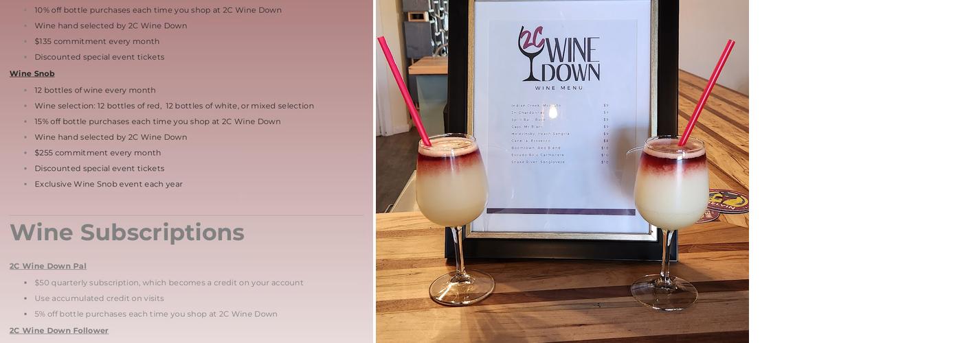 2C Wine Down Menu