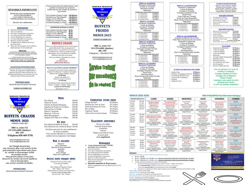 Le Triangle Du Gourmet Menu