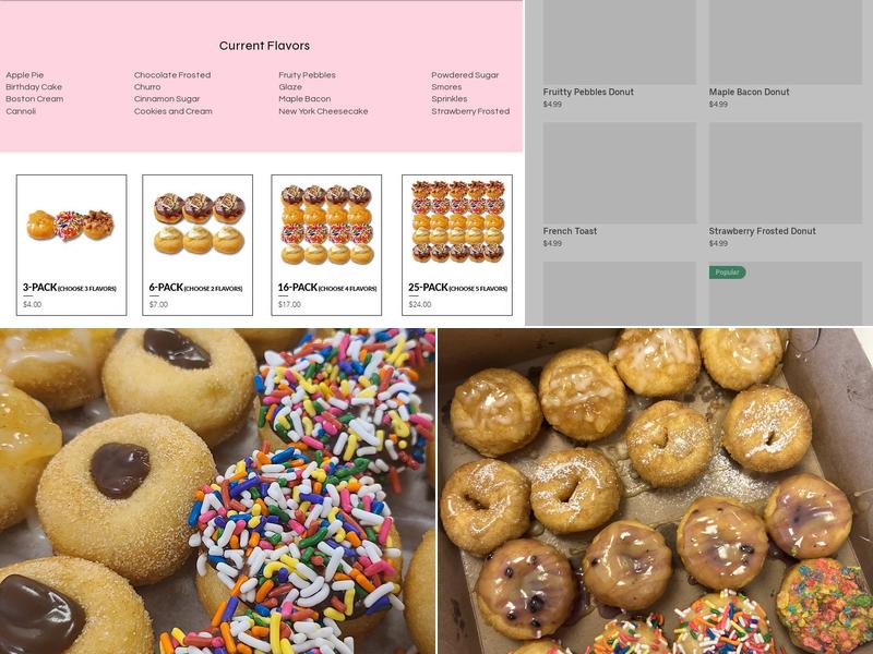 Too Mini Donuts Menu