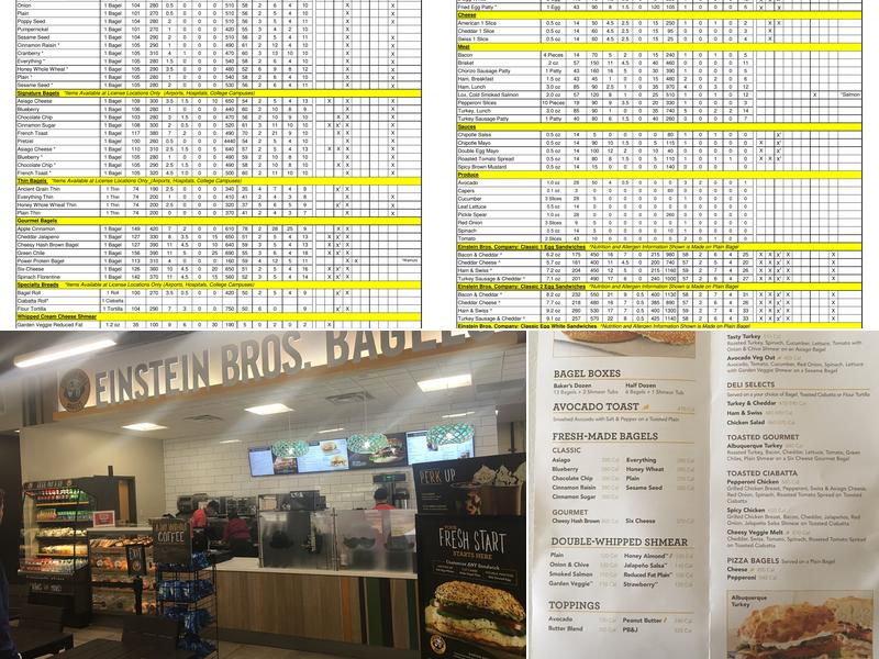 Einstein Bros. Bagels Menu