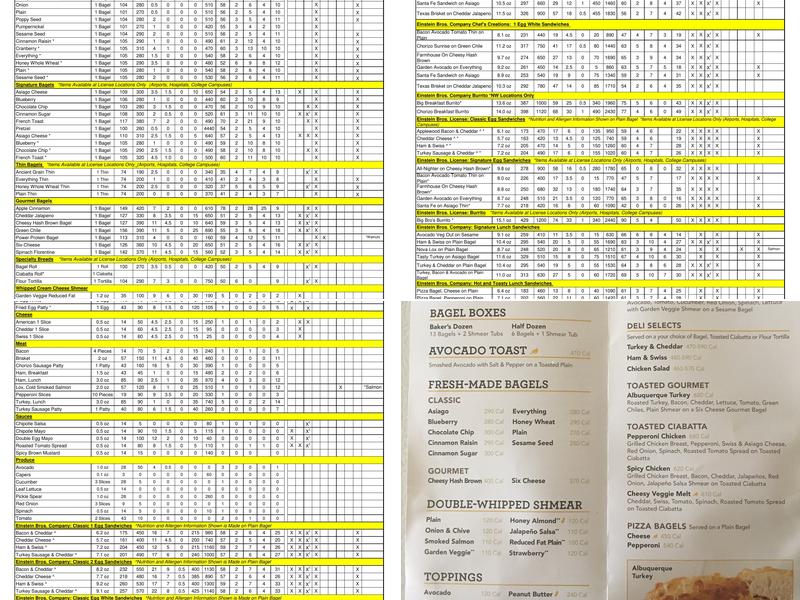 Einstein Bros. Bagels Menu