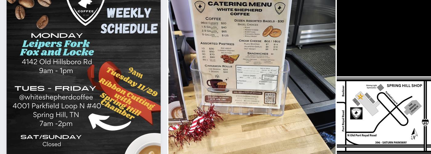 White Shepherd Coffee Menu