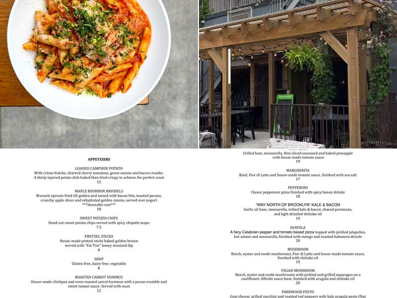 Parkwood Restaurant Menu