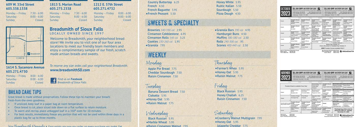 Breadsmith - South Menu