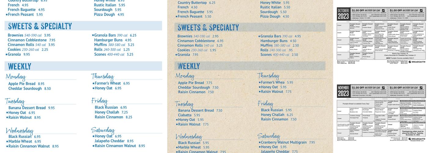 Breadsmith - South Menu