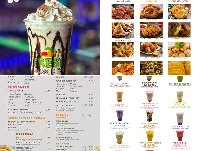 SmoothieFRESH Bubble Tea Menu
