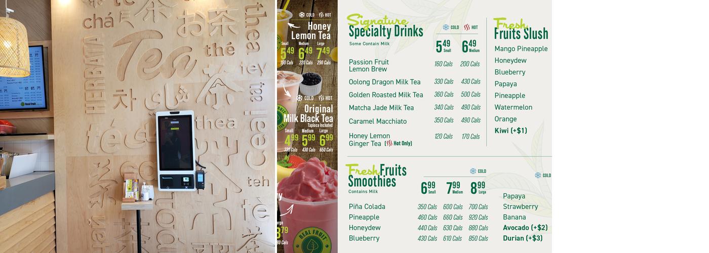 Real Fruit Bubble Tea Menu