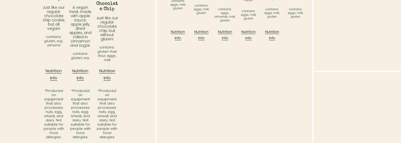 Midnight Cookie Co. Menu