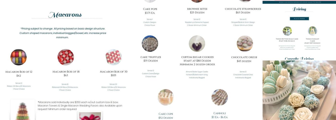 Pretty And Sweet Cakes Menu